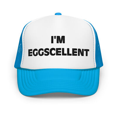 I'm Eggscellent Embroidered Trucker Hat, Regular Show Hat
