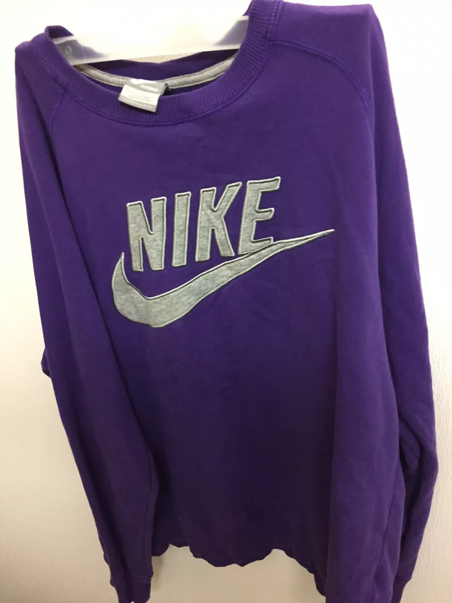 Vintage Nike Sweatshirt Sweater Adult Large Purple Gray Tag