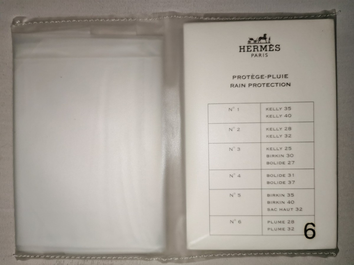 Hermes Bag Rain Protection Cover No 6 LINDY 34 PLUME 28 32