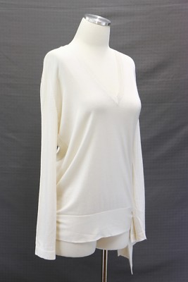 NWT$2545 Brunello Cucinelli Cashmere-Silk Bow-Tie Waist V-Neck