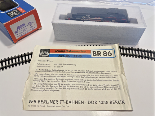 BTTB 2240 BR86 Steam Loko -TT-scale 1:120 -original box - excellent condition - Picture 11 of 14