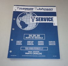 Teilekatalog OMC Evinrude Johnson Außenborder 20 / 25 / 30 Rope AC Models 1992