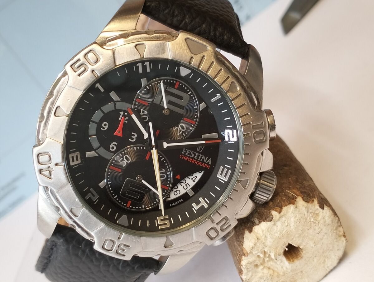 FESTINA CHRONOGRAPH QUARTZ BLACK DIAL F16358-D6 JAPAN MEN'S FESTINA CHRONOGRAPH QUARTZ BLACK DIAL F16358-D6 JAPAN MEN'S
