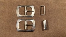 2 Vintage Cap Gun Holster Canteen Belt Buckle Original Parts Western 50s 60s
