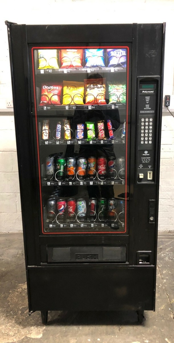 Narrow Used Polyvend 32 Selection Snack & Can Vending Machine | eBay