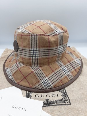 Gucci Brown GG Logo reversible bucket hat Size Medium Brand  display picture 2