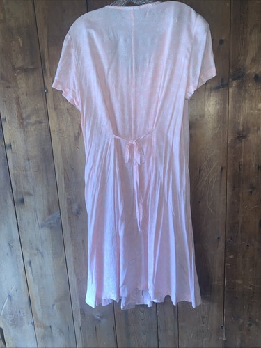 Koret Womens Dress Tie Back Button Front Short Sleeve Sz 14 Pink - Picture 4 of 4