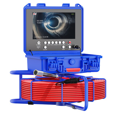9inch Sewer Camera 50m Pipe Inspection Camera 512hz Self-leveling 7mm Cable