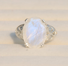 Rainbow Moonstone Ring, 925 Sterling Silver Women's Ring, Gemstone Ring For Her