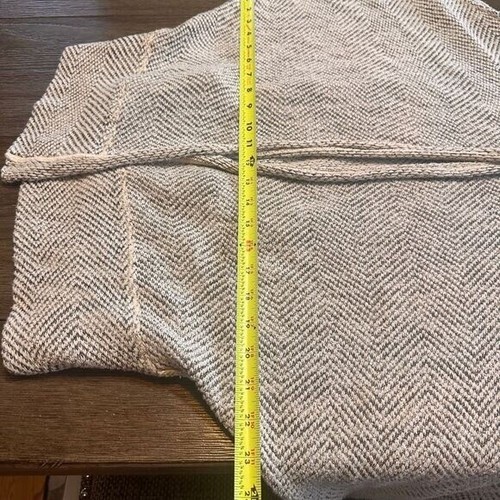 Free People Herringbone Knit Open Front Cardigan Sweater Cozy Oversized - Picture 4 of 5