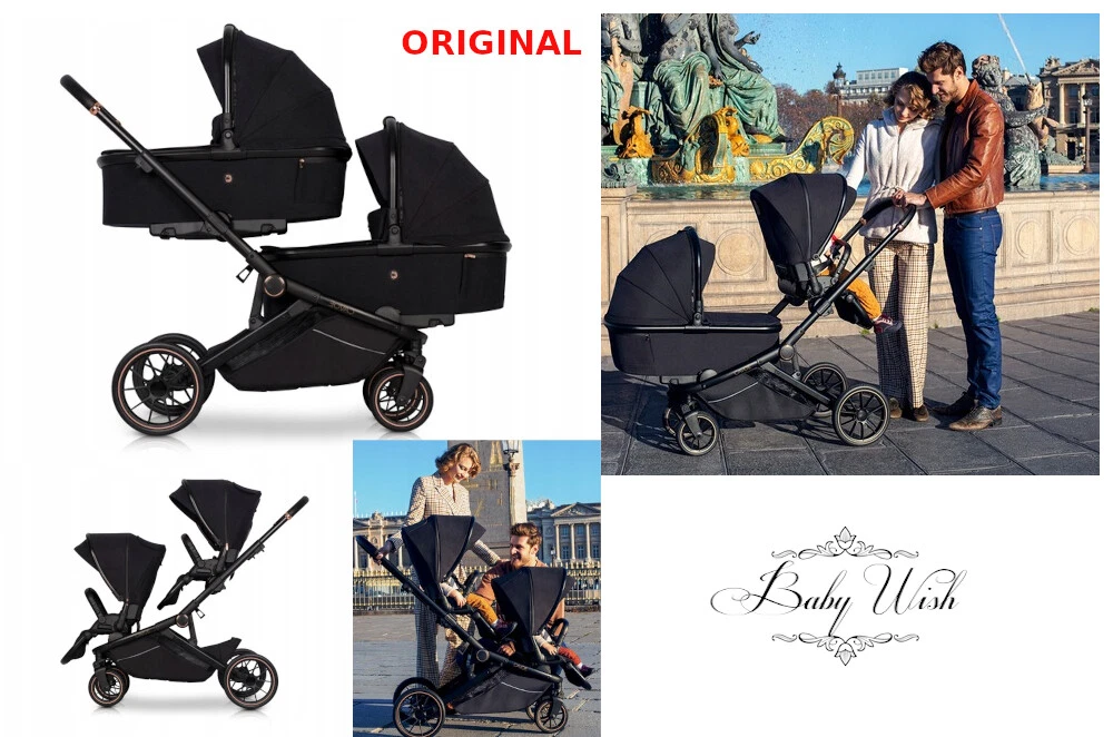 CAVOE AVEC DUO SLIM BABY KIDS STROLLER TWIN PRAM 2in1, 3in1 ISOFIX BASE