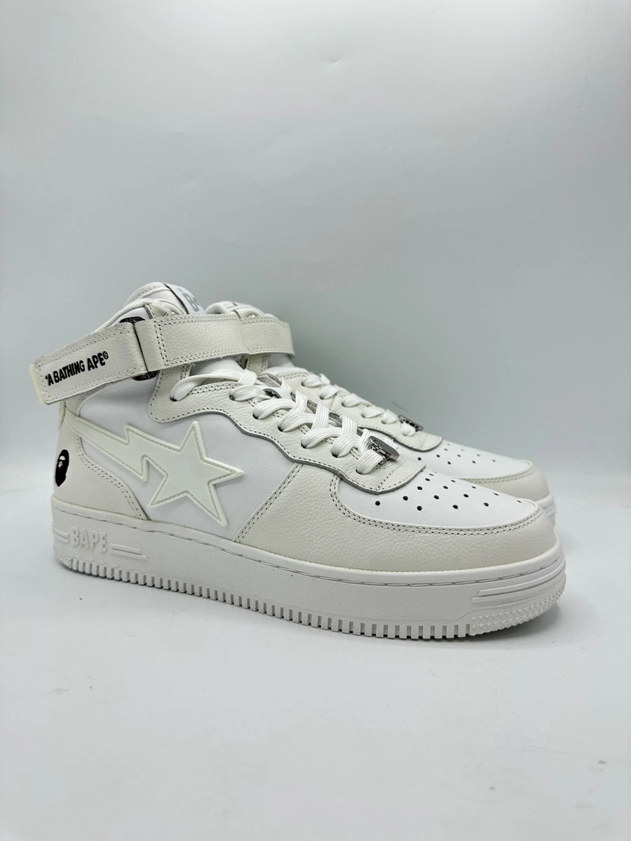 Bapesta mid best sale white