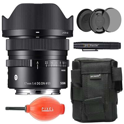 Sigma 17mm f/4 DG DN Contemporary Lens for Sony E Mount with Bundle