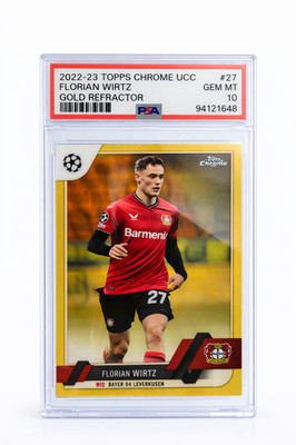 2022-23 Topps Chrome UEFA Florian Wirtz Gold /50 PSA 10 Gem Mint Bayern Leverkus