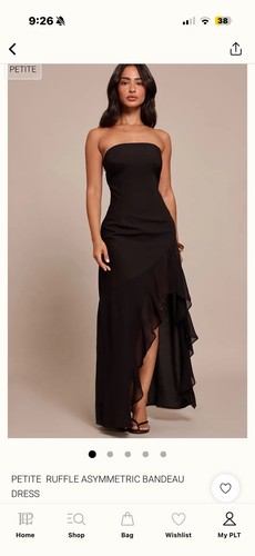 PLT petite Ruffle Asymmetric Bandeu Dress US 0 BRAND NEW