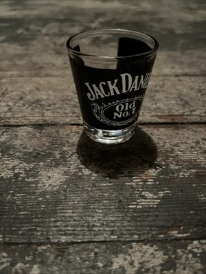Jack Daniel's Vintage No. 7 Brand Large Shot Glass with Whiskey Barrels Design