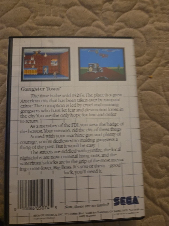 Gangster Town for Sega Master System Complete CIB Game Box Manual with Hangtab - Image 2 of 4