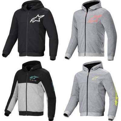 Herren Motorrad Hoodie Jacke - Alpinestars Chrome V2 Sport - Hoody m. Protektor