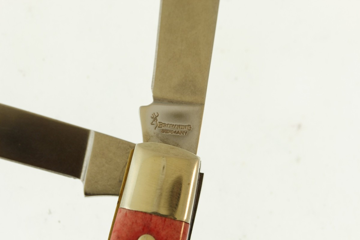 Vintage Browning Germany 312 Red Bone 3 Blade Folding Slip Joint