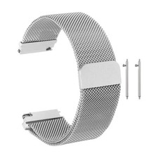 22mm Stainless Steel Metal Mesh Watch Band with Magnetic Buckle Silver 