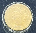 1869 1C BN Indian Cent Semi Key Date Coin