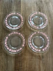 PYREX  Vintage Pink Gooseberry dessert plates. Set of 4