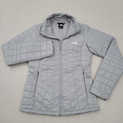 The North Face Womens ThermoBall Jacket Puffer XS Gray Quilted Packable 
