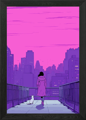 Lofi Rosa Retro Gerahmtes Wandbild Poster Leinwanddruck Bild