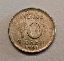 10 &ouml;re Schwedische Kronen M&uuml;nze SEK 1961 Kursm&uuml;nze Umlaufm&uuml;nze /3