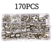 70/240PCS Battery Copper Tube Terminals Welding Cable Lug Ring Crimp Connectors