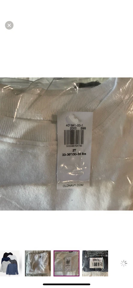 ¡NUEVO CON ETIQUETAS! Paquete de 6 Camisas Prendas para el torso de manga larga 2T Azul Marino Antiguo Bebé Niño Niños Niños Foto 4 de 4