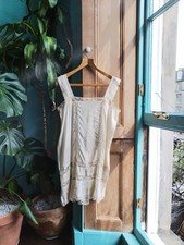Antiker 20er Jahre Elfenbein Seide Slip/Negligee/Luxus Dessous H&auml;kelspitze Handarbeit