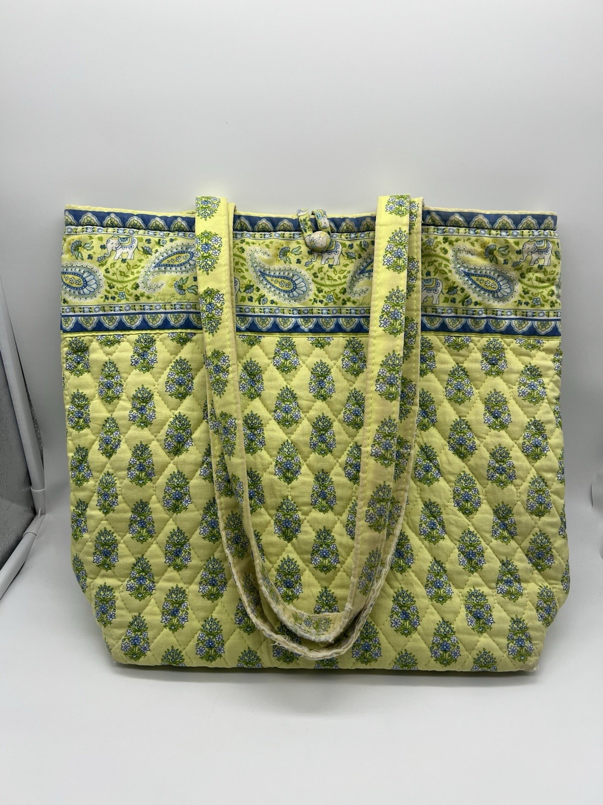 VERA BRADLEY Tote Shoulder Bag Paisley Floral Green Blue White