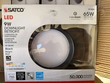 Satco S11835 - 9W LED Black Downlight - CCT Selectable (8 PK) NEW Lot Of 8 🔥