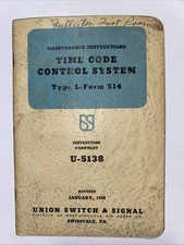 Maintenance Instructions Time Code Control System Type L Form 514 Book 1958