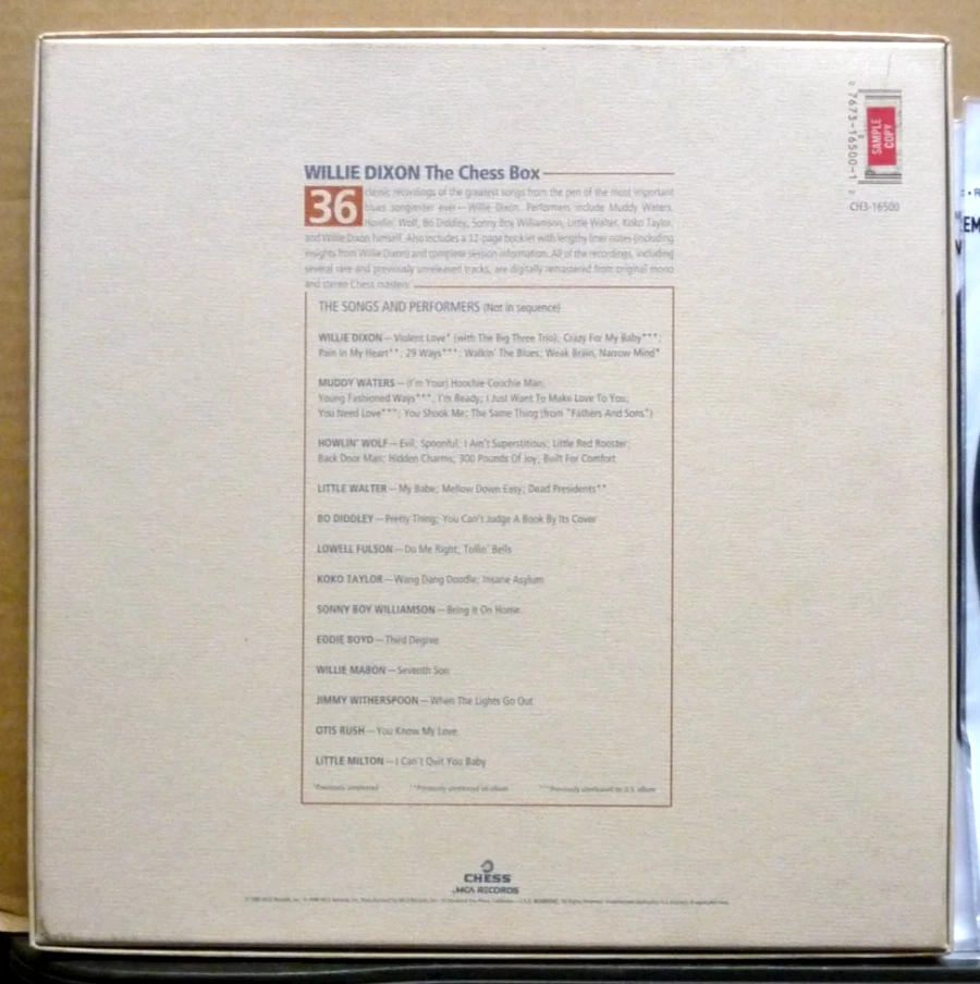 WILLIE DIXON - Chess Vinyl Promo Box Set - 3-LP - Rare Limited Edition SUPERB - Image 2 of 3