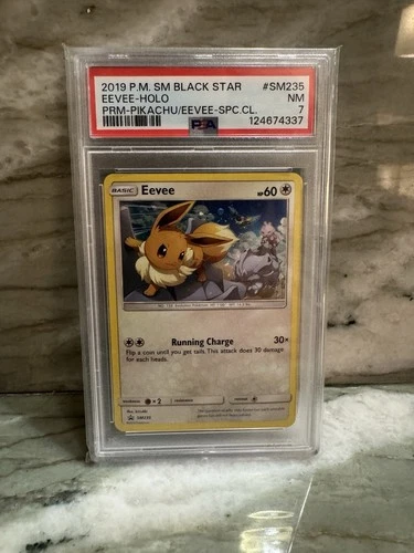 Pokemon TCG Eevee SM235 Sun Moon Black Star Promo Holo Card PSA 7