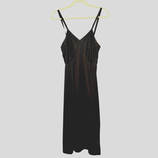 Vintage Sears Black Full Dress Slip Size 34 Tall Adjustable Straps