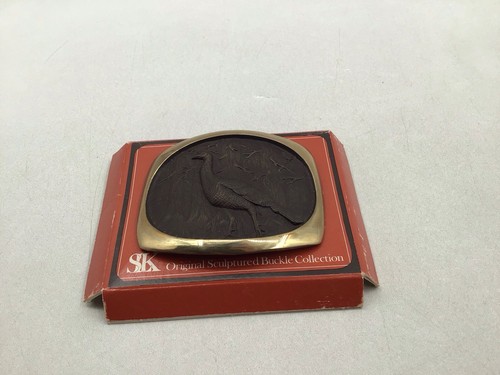 Vintage S.L Knight Solid Bronze Turkey Bird Belt Buckle - Picture 11 of 11
