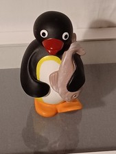 Vintage PINGU Holding Fish Bath Toy - Editoy 1992 6"