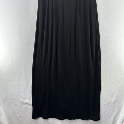 Eileen Fisher Black Long Maxi Dress Sleeveless Suplice Bodice Size M Classic - Picture 11 of 12