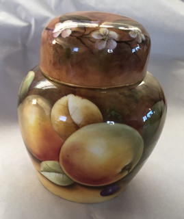 Vintage Coalport Bone China Fruits Small Ginger Jar Hand Painted Mary Denis