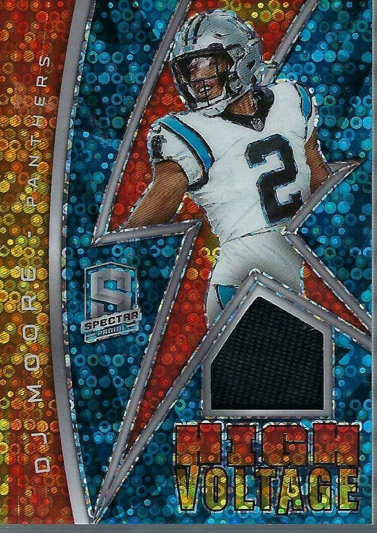 2022 Panini Spectra DJ Moore HIGH VOLTAGE Neon Blue /60 Jersey Patch Panthers