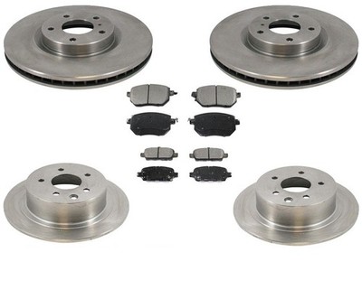 Front and Rear Disc Brake Rotors with Brake Pads for Nissan Maxima 05-08
