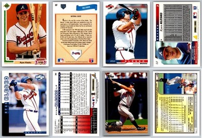 Ryan Klesko 4 Card Lot - Rookie RC Atlanta Braves San Diego Padres SF Giants 