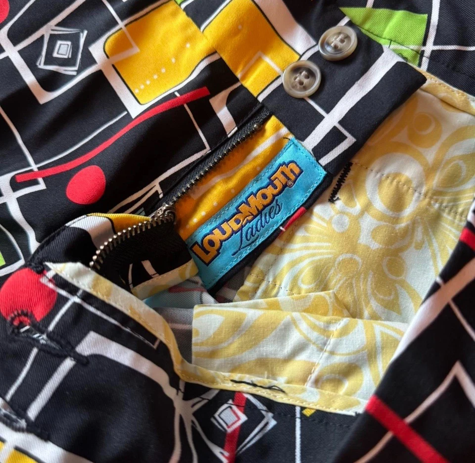 Mini Pantalones Cortos Vintage Loudmouth Para Mujer Estampado Cóctel Bebida Martini LowRise Foto 2 de 4