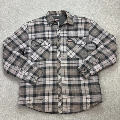 Veste Dickies adulte gris moyen à carreaux flanelle corvée vêtements de trava... - Photo 1/4