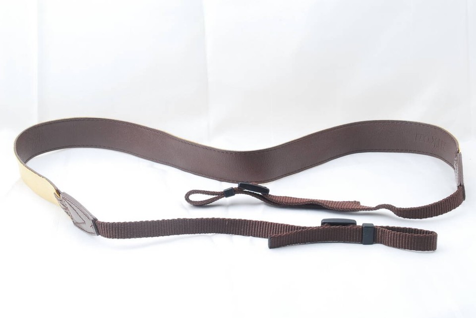 Nikon Leather Camera Strap Brown Yellow 3cm Wide Discontinued Used | eBay