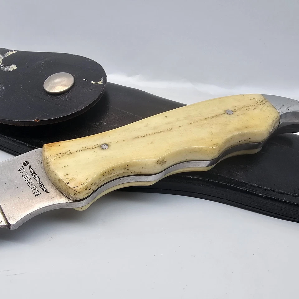 Vntg Parker Cut Co Fixed Blade w White Bone Handle Surgical Steel Made in Japan - Image 2 of 4