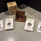 2) Vtg 40's Poker Playing Cards Holder Hunting Ducks Geese Bass Fish Palenske — photo 9